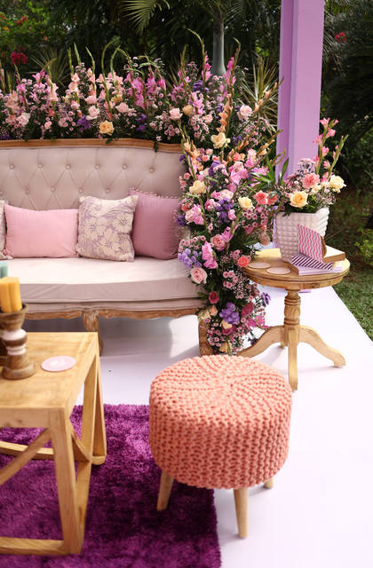 Lounge and Floral detail — Mehendi decor — Zuri